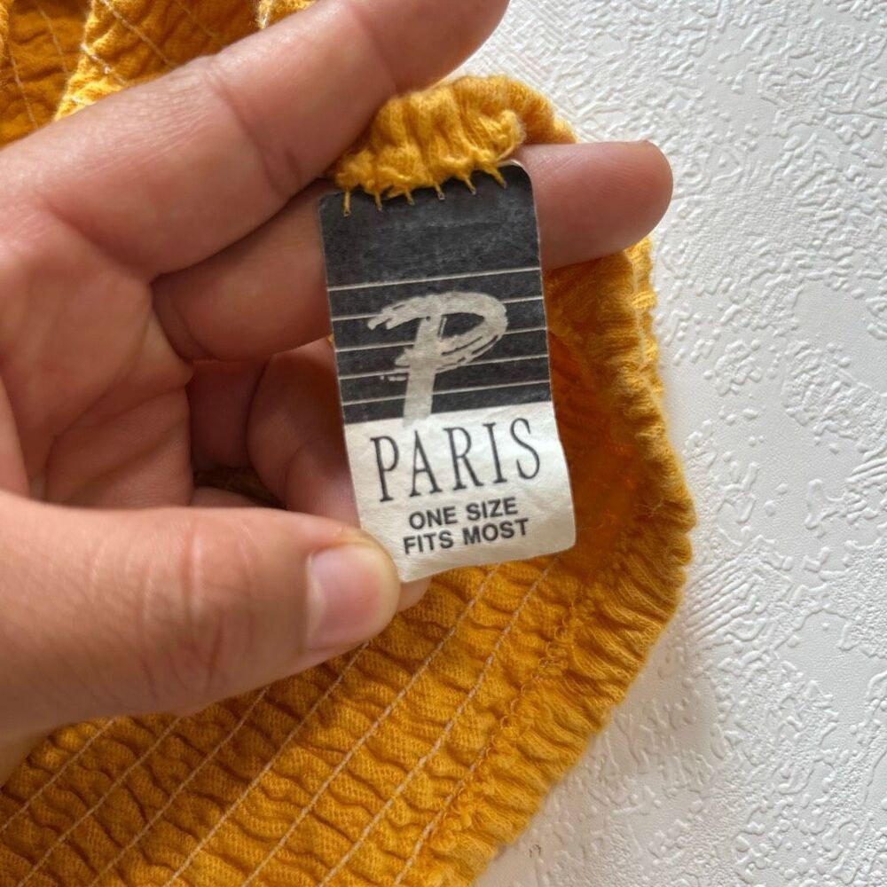 Paris Mustard Smocked Tube Top Bandeau One Size Boho Stretch - Picture 4 of 7